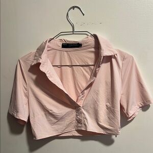 Women's Pink Cropped Shirt